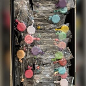 Beadable Retractable Badge Reels - 17 total in assorted colors